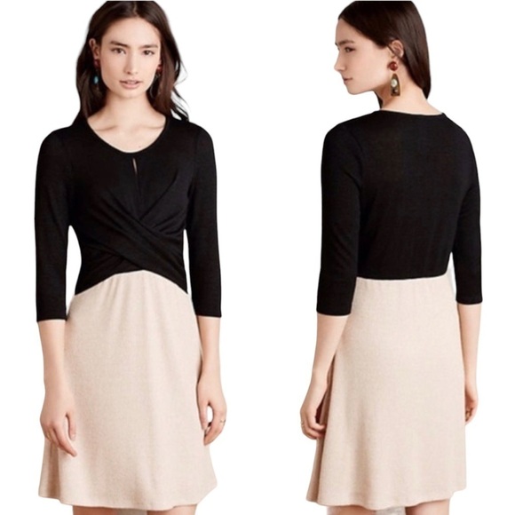 Amadi x Anthropologie - NWT Cross Wrap Sweater Knee Length Dress Sz S - Picture 2 of 8